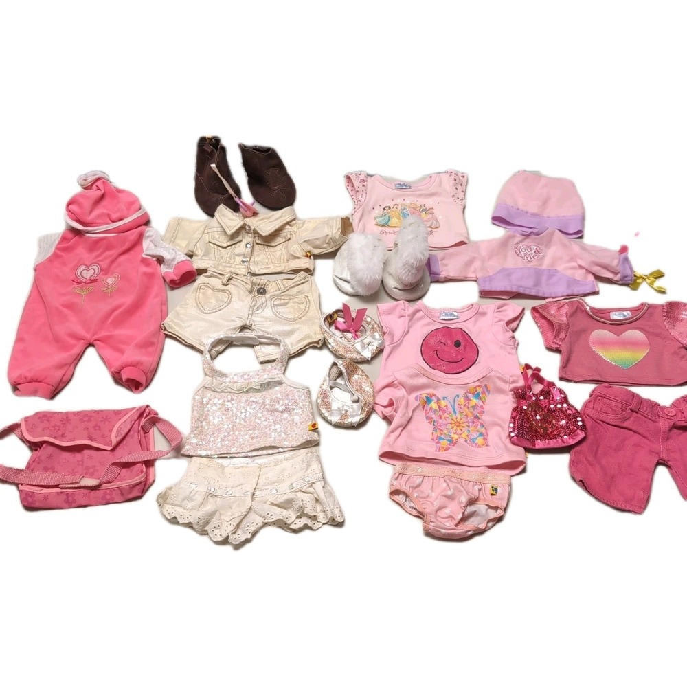 Build A Bear BAB Girl Clothes 20 pc Lot Clothing Shoes Outfits Accessories FAIR
